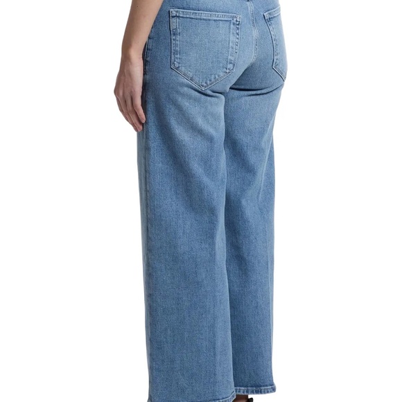 Paige Anessa Exposed Button Fly Wide Leg Jeans Blue Size 28 High Rise - Picture 5 of 14